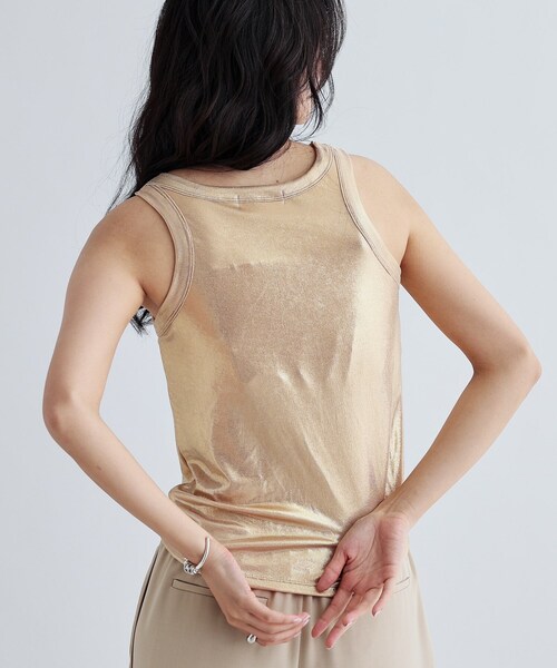 GALLEST（ギャレスト）の「シャイニーアメスリタンクトップ（カップ付き）（タンクトップ・レディース・シルバー/ゴールド/シルバー系その他/ライトグリーン・38）」の16枚目の写真