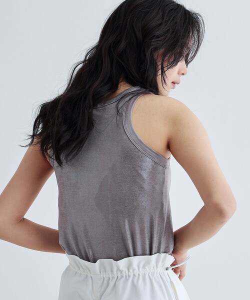 GALLEST（ギャレスト）の「シャイニーアメスリタンクトップ（カップ付き）（タンクトップ・レディース・シルバー/ゴールド/シルバー系その他/ライトグリーン・38）」の19枚目の写真