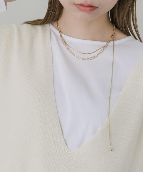 SMELLY(スメリー)の「チェーン2レイヤードネックレス(ネックレス・レディース・ゴールド・-)」の1枚目の写真