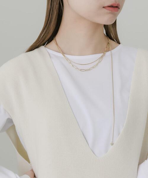 SMELLY(スメリー)の「チェーン2レイヤードネックレス(ネックレス・レディース・ゴールド・-)」の2枚目の写真