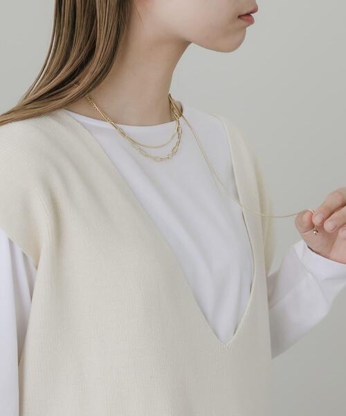 SMELLY(スメリー)の「チェーン2レイヤードネックレス(ネックレス・レディース・ゴールド・-)」の4枚目の写真