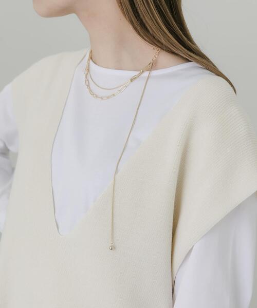 SMELLY(スメリー)の「チェーン2レイヤードネックレス(ネックレス・レディース・ゴールド・-)」の6枚目の写真