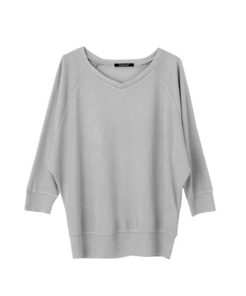 aquagarage（アクアガレージ）の「7分丈ドルマンスリーブサマーニット（ニット/セーター・レディース・オフホワイト/グレー/ブラック/ベージュ/ロイヤルブルー/オレンジ/ミント/イエロー・M/L/LL）」の18枚目の写真