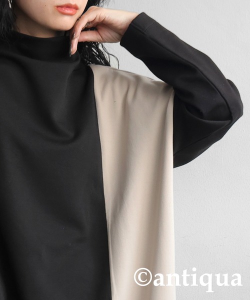antiqua(アンティカ)の「バイカラーワンピース(ワンピース・レディース・ブラック・ONESIZE)」の4枚目の写真