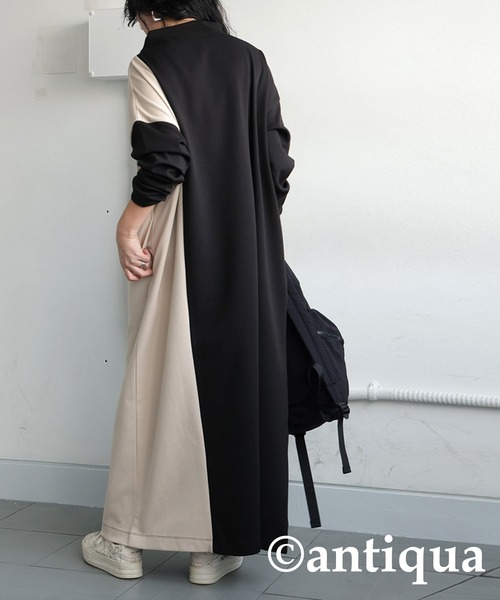 antiqua(アンティカ)の「バイカラーワンピース(ワンピース・レディース・ブラック・ONESIZE)」の5枚目の写真