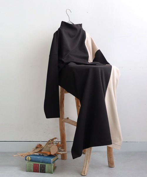antiqua(アンティカ)の「バイカラーワンピース(ワンピース・レディース・ブラック・ONESIZE)」の9枚目の写真