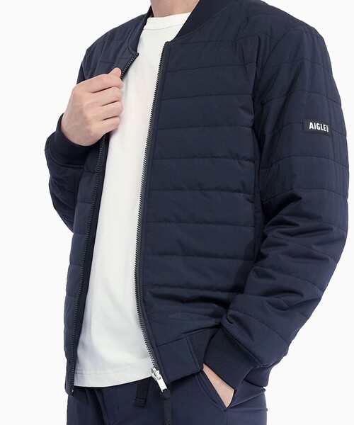 AIGLE(エーグル)の「撥水 DUPONT SORONA中綿 リバーシブルインサレーションジャケット / 中綿ダウンジャケット(ダウンジャケット/コート・メンズ・ブラック/グレー/グリーン・L/S/M/XL)」の4枚目の写真