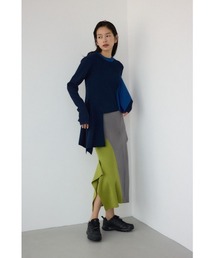 PLUS（プラス）の「【PLUS】アシンメトリーレイヤードニットワンピース（ワンピース）」