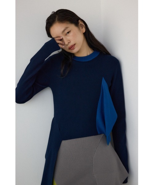 PLUS(プラス)の「【PLUS】アシンメトリーレイヤードニットワンピース(ワンピース・レディース・ブラック/ブルー系その他3・MEDIUM/SMALL)」の15枚目の写真