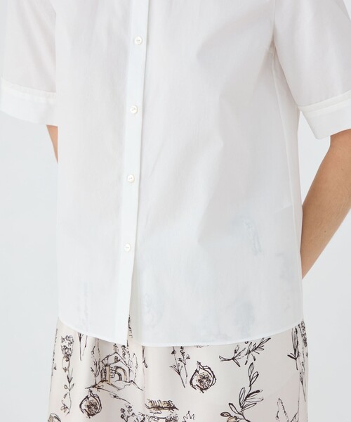 100/2コンパクトブロード ハーフスリーブタックブラウス（シャツ