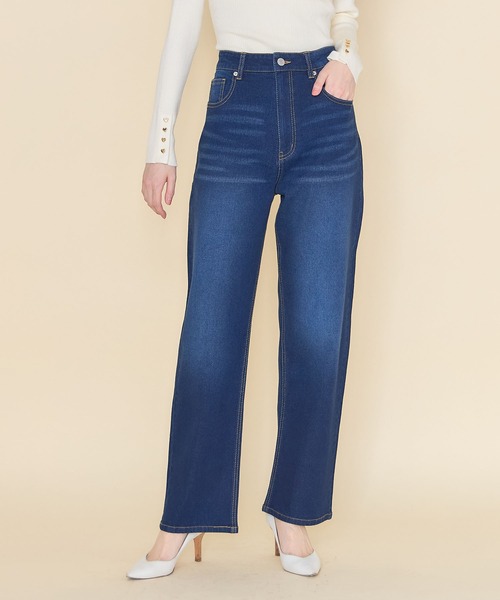 tocco closet（トッコ　クローゼット）の「【Ｓ・Ｍサイズ展開】ハートポケットデニムパンツ（デニムパンツ・レディース・ブルー/インディゴブルー・M/S）」の5枚目の写真