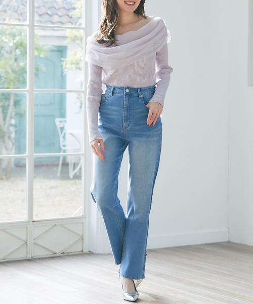 tocco closet（トッコ　クローゼット）の「【Ｓ・Ｍサイズ展開】ハートポケットデニムパンツ（デニムパンツ・レディース・ブルー/インディゴブルー・M/S）」の6枚目の写真