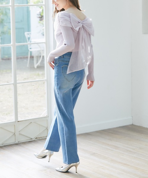 tocco closet（トッコ　クローゼット）の「【Ｓ・Ｍサイズ展開】ハートポケットデニムパンツ（デニムパンツ・レディース・ブルー/インディゴブルー・M/S）」の8枚目の写真