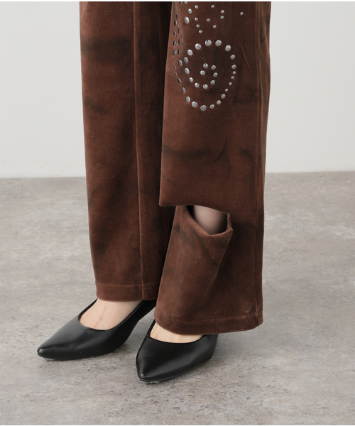 Oriens JOURNAL STANDARD（オリエンス ジャーナルスタンダード）の「【Praying/プレイング】 Velvet Flared Pants PRAY240 08- BROWN（その他パンツ・レディース・ブラウン・X-SMALL）」の5枚目の写真