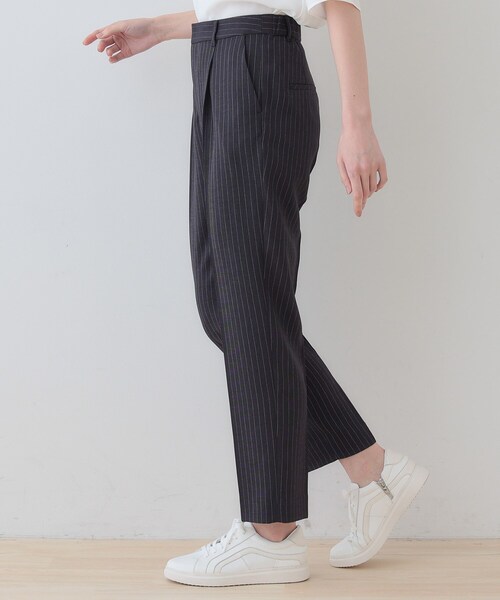 INDIVI（インディヴィ）の「【こなれSETUP／ストライプ柄】リネンライクテーパードパンツ（その他パンツ・レディース・チャコール/アイボリー系2・03/05/12/13/15 /19/36/38/40）」の8枚目の写真