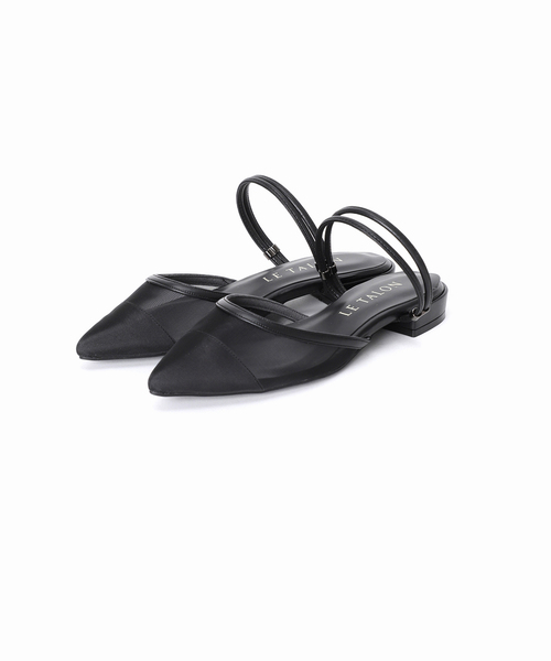 ルタロン 新品未使用 ポインテッド2WAYストラップチュールミュール L LE TALON シューズ 「追加」ポインテッド2WAYストラップチュール