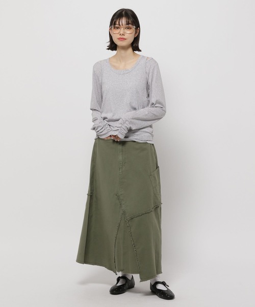 niko and...（ニコアンド）の「タンクレイヤードTシャツ（Tシャツ/カットソー・レディース・ブラック/オフホワイト/グレー・FREE）」の7枚目の写真