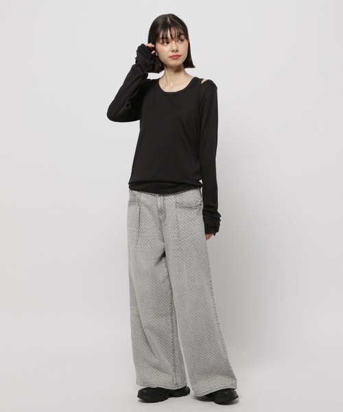 niko and...（ニコアンド）の「タンクレイヤードTシャツ（Tシャツ/カットソー・レディース・ブラック/オフホワイト/グレー・FREE）」の10枚目の写真