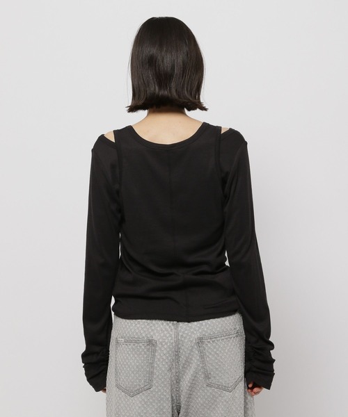 niko and...（ニコアンド）の「タンクレイヤードTシャツ（Tシャツ/カットソー・レディース・ブラック/オフホワイト/グレー・FREE）」の15枚目の写真