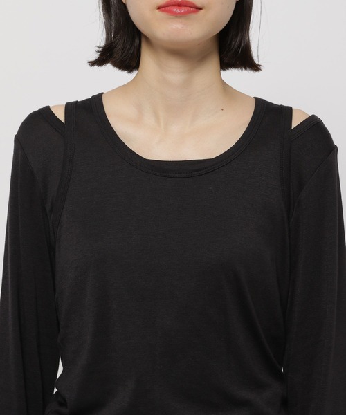 niko and...（ニコアンド）の「タンクレイヤードTシャツ（Tシャツ/カットソー・レディース・ブラック/オフホワイト/グレー・FREE）」の16枚目の写真