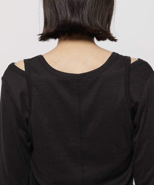 niko and...（ニコアンド）の「タンクレイヤードTシャツ（Tシャツ/カットソー・レディース・ブラック/オフホワイト/グレー・FREE）」の17枚目の写真