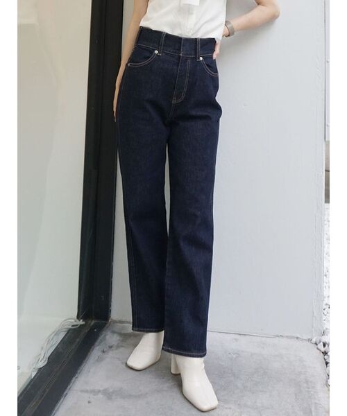 MERCURYDUO（マーキュリーデュオ）の「ハイウエストストレートストレッチデニム（その他パンツ・レディース・ブルー/インディゴブルー・SMALL/MEDIUM）」の2枚目の写真