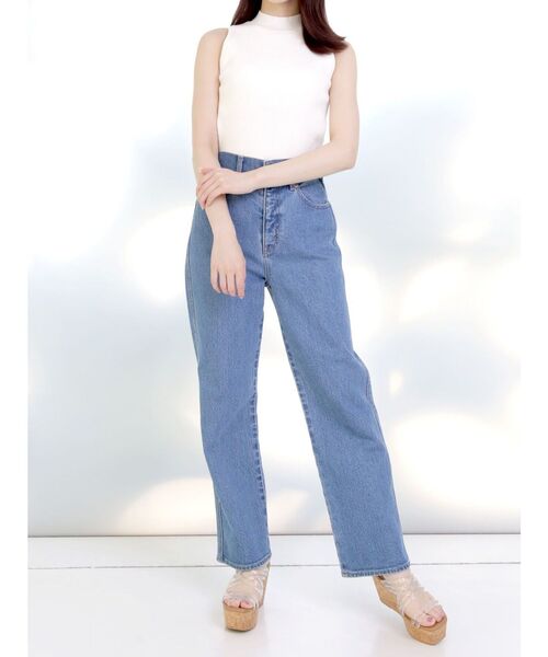 MERCURYDUO（マーキュリーデュオ）の「ハイウエストストレートストレッチデニム（その他パンツ・レディース・ブルー/インディゴブルー・SMALL/MEDIUM）」の5枚目の写真