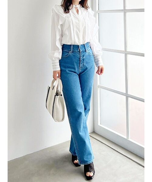 MERCURYDUO（マーキュリーデュオ）の「ハイウエストストレートストレッチデニム（その他パンツ・レディース・ブルー/インディゴブルー・SMALL/MEDIUM）」の8枚目の写真