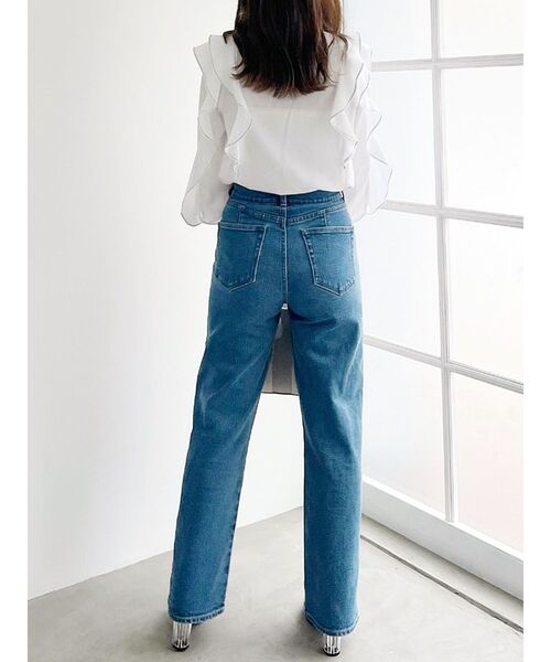 MERCURYDUO（マーキュリーデュオ）の「ハイウエストストレートストレッチデニム（その他パンツ・レディース・ブルー/インディゴブルー・SMALL/MEDIUM）」の9枚目の写真