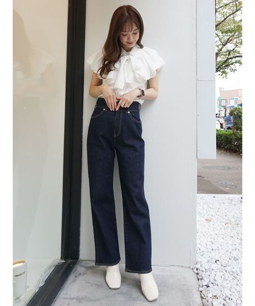 MERCURYDUO（マーキュリーデュオ）の「ハイウエストストレートストレッチデニム（その他パンツ・レディース・ブルー/インディゴブルー・SMALL/MEDIUM）」の11枚目の写真