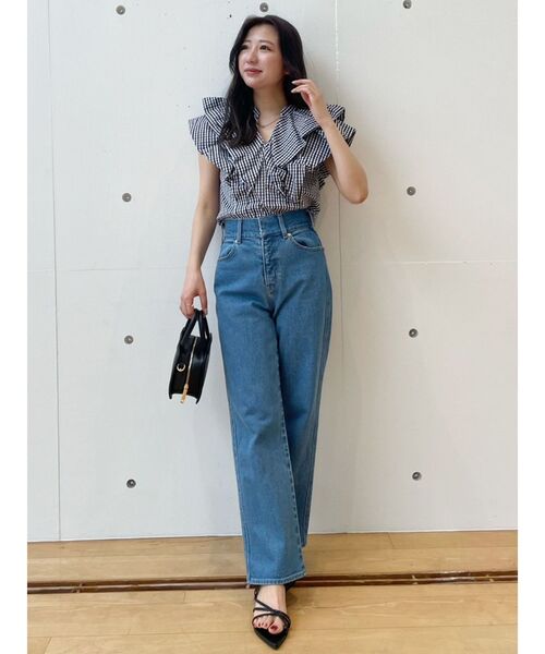 MERCURYDUO（マーキュリーデュオ）の「ハイウエストストレートストレッチデニム（その他パンツ・レディース・ブルー/インディゴブルー・SMALL/MEDIUM）」の14枚目の写真