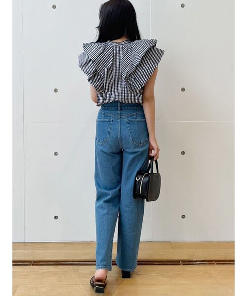 MERCURYDUO（マーキュリーデュオ）の「ハイウエストストレートストレッチデニム（その他パンツ・レディース・ブルー/インディゴブルー・SMALL/MEDIUM）」の15枚目の写真