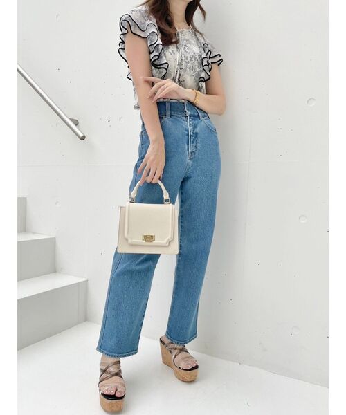 MERCURYDUO（マーキュリーデュオ）の「ハイウエストストレートストレッチデニム（その他パンツ・レディース・ブルー/インディゴブルー・SMALL/MEDIUM）」の16枚目の写真