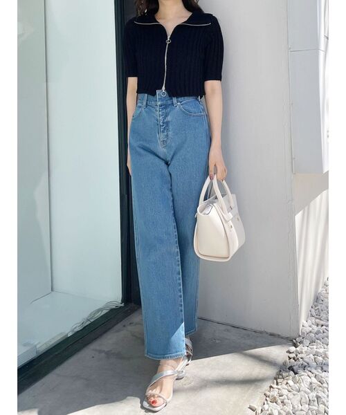 MERCURYDUO（マーキュリーデュオ）の「ハイウエストストレートストレッチデニム（その他パンツ・レディース・ブルー/インディゴブルー・SMALL/MEDIUM）」の18枚目の写真