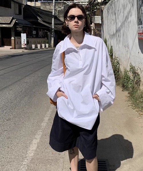 Bryce Landsクリーム色 長袖シャツ フロントポケット付き Rayon Shirt Cream – Bryceland's