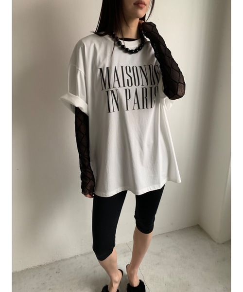 Didot.showroom（ディドット ショールーム）の「"IN PARIS" TEE（Tシャツ/カットソー・レディース・ホワイト/チャコールグレー/ヘザーグレー・FREE）」の5枚目の写真
