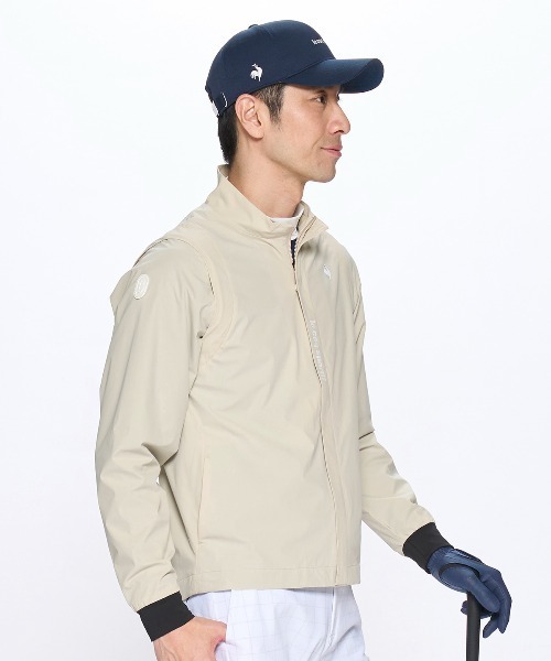 le coq sportif GOLF（ルコックスポルティフゴルフ）の「【NEW BASIC】2WAYブルゾン（ブルゾン・メンズ・ベージュ/ネイビー・M/L/XL/3L）」の3枚目の写真
