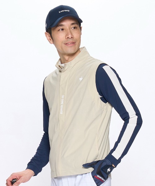 le coq sportif GOLF（ルコックスポルティフゴルフ）の「【NEW BASIC】2WAYブルゾン（ブルゾン・メンズ・ベージュ/ネイビー・M/L/XL/3L）」の5枚目の写真