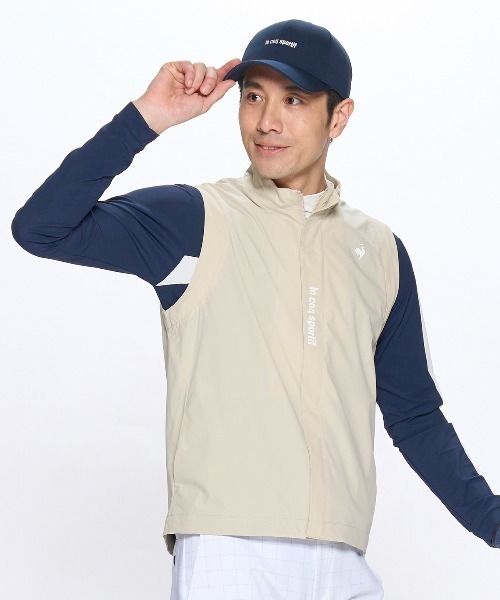 le coq sportif GOLF（ルコックスポルティフゴルフ）の「【NEW BASIC】2WAYブルゾン（ブルゾン・メンズ・ベージュ/ネイビー・M/L/XL/3L）」の6枚目の写真