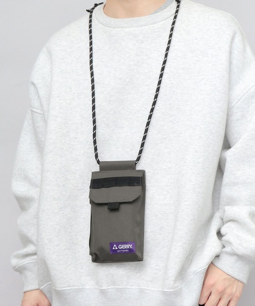 GERRY（ジェリー）の「撥水加工 リサイクルポリエステル（REPREVE） スマホ マルチミニショルダーバッグ（ショルダーバッグ・メンズ・マルチ/ブラック/ベージュ/グレー・FREE）」の2枚目の写真