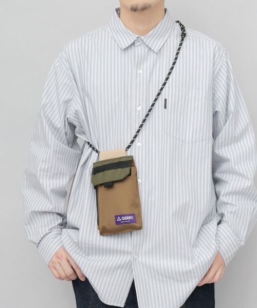 GERRY（ジェリー）の「撥水加工 リサイクルポリエステル（REPREVE） スマホ マルチミニショルダーバッグ（ショルダーバッグ・メンズ・マルチ/ブラック/ベージュ/グレー・FREE）」の22枚目の写真