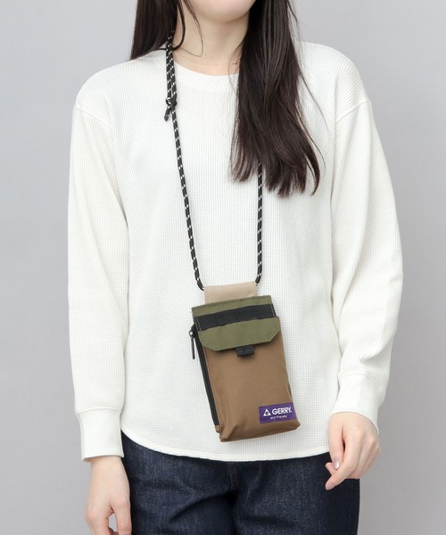 GERRY（ジェリー）の「撥水加工 リサイクルポリエステル（REPREVE） スマホ マルチミニショルダーバッグ（ショルダーバッグ・メンズ・マルチ/ブラック/ベージュ/グレー・FREE）」の21枚目の写真