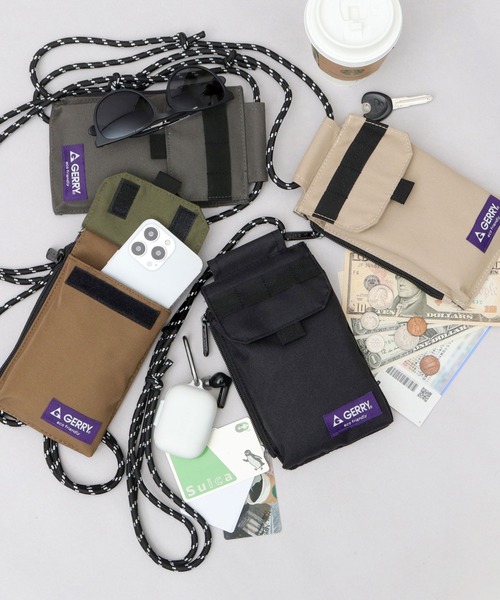 GERRY（ジェリー）の「撥水加工 リサイクルポリエステル（REPREVE） スマホ マルチミニショルダーバッグ（ショルダーバッグ・メンズ・マルチ/ブラック/ベージュ/グレー・FREE）」の20枚目の写真