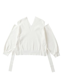 slash sleeve Vneck pull(スラッシュスリーブVネックプルオーバー)
