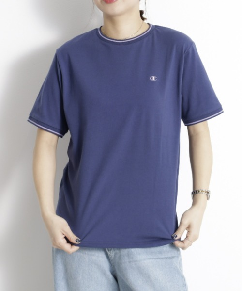 Champion(チャンピオン)の「<champion/UNDOVE>【吸水速乾/接触冷感/UVカット/ストレッチ/サマーTシャツ/チャンピオン/カジュアルTシャツ/スポーティ】配色ラインTシャツ(Tシャツ/カットソー・レディース・ネイビー/ボルドー/ホワイト・MEDIUM/LARGE/X-LARGE)」の10枚目の写真