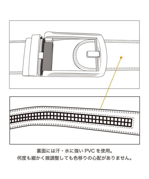 ikka（イッカ）の「３５ｍｍサフィアーノキーリットベルト（ベルト・メンズ・ブラック/ダークブラウン/ネイビー・FREE）」の14枚目の写真