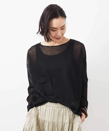 MICHEL KLEIN（ミッシェル・クラン）の「シアーニット(ボーダー・無地)（ニット/セーター）」