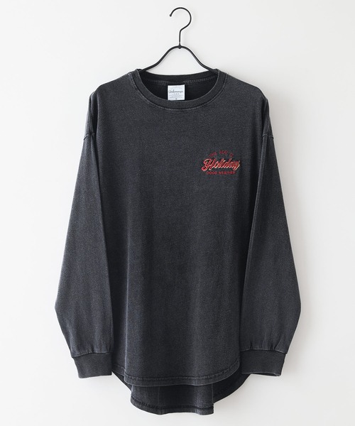 fort point(フォーポイント)の「【UNDER WRAPS/アンダーラップス】インディゴ刺繍 オーバーサイズロンT(Tシャツ/カットソー・レディース・ブラック/クリアブルー/ブルー・LARGE/MEDIUM)」の11枚目の写真