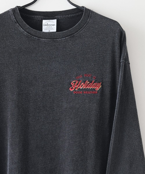 fort point(フォーポイント)の「【UNDER WRAPS/アンダーラップス】インディゴ刺繍 オーバーサイズロンT(Tシャツ/カットソー・レディース・ブラック/クリアブルー/ブルー・LARGE/MEDIUM)」の4枚目の写真