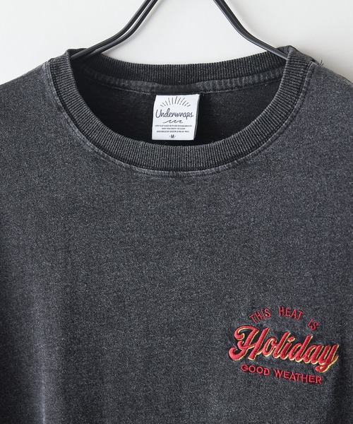 fort point(フォーポイント)の「【UNDER WRAPS/アンダーラップス】インディゴ刺繍 オーバーサイズロンT(Tシャツ/カットソー・レディース・ブラック/クリアブルー/ブルー・LARGE/MEDIUM)」の5枚目の写真
